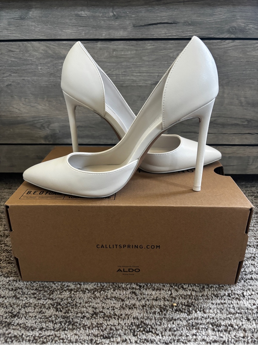 ALDO Ivory Pointed Toe Stiletto Pumps